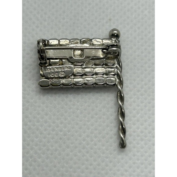 Eisenberg Ice signed flag brooch pin - Picture 2 of 3